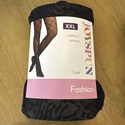 New Womens Joyspun Small 2 Pairs Mixed Animal/Opaque Fashion Tights